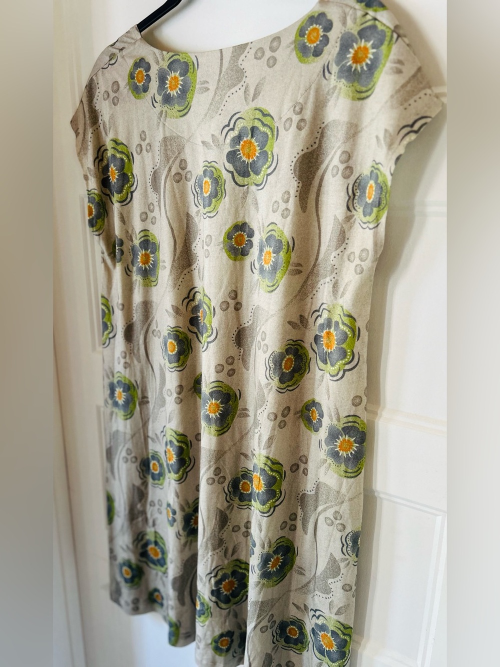 Gudrun Sjödén Organic Cotton Modal Floral Midi Dress M Portugal Lagenlook Floral - Picture 4 of 10